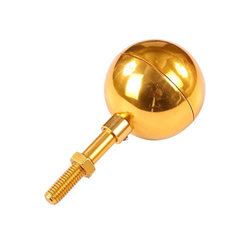 SagaSave 3 Zoll Fahnenmast Top Ball Ornament Fahnenmast Topper Aluminium Fahnenmast Topper für die Spitze der Fahnenmastkappen im Freien, Gold von SagaSave