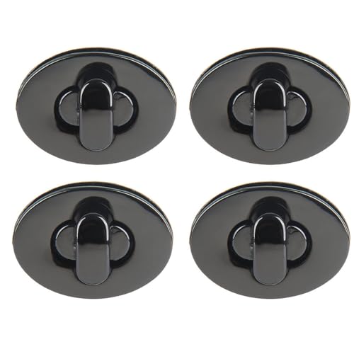 SagaSave Drehverschluss, oval, Metall, Drehverschluss, für Bastelarbeiten, Taschen, Handtaschen, Schwarz, 4 Stück SagaSave Drehverschluss, oval, Metall, Drehverschluss, für Bastelarbeiten, Taschen, Handtaschen, Schwarz, 4 Stück von SagaSave