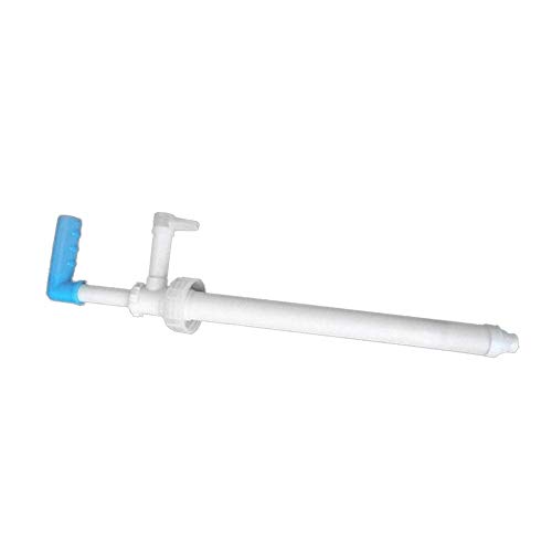SagaSave Handpumpe für Öl, Umfülllpumpe für 10-25 Liter Trommeln 39cm Kraftstoffpumpe Blau und Weiß von SagaSave