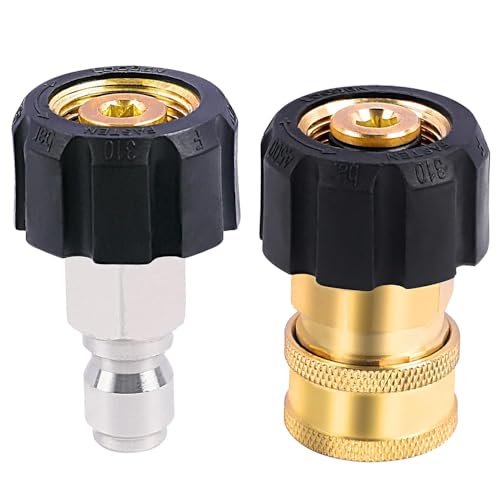 SagaSave Hochdruckreiniger-Adapter-Set, M22 15 mm auf 3/8 Zoll Schnellanschluss-Schlaucharmaturen, Hochdruck-Wasserpistolen-Sprührohr-Schlauchverschraubung SagaSave Hochdruckreiniger-Adapter-Set, M22 15 mm auf 3/8 Zoll Schnellanschluss-Schlaucharmaturen, Hochdruck-Wasserpistolen-Sprührohr-Schlauchverschraubung von SagaSave