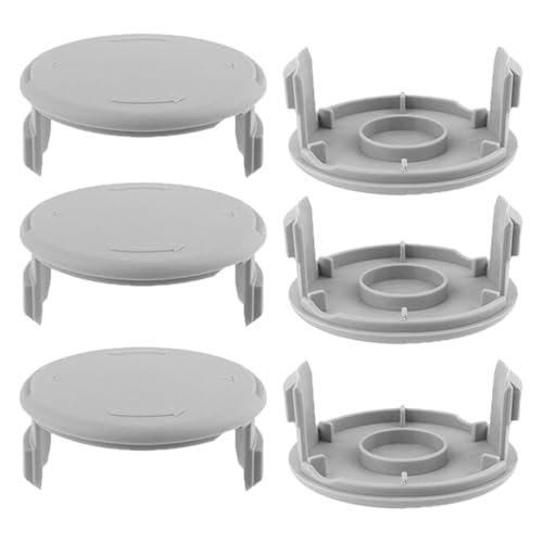 SagaSave Trimmerspulenabdeckungs-Set, 33 x 75 mm, Ersatz-Trimmer-Spulenabdeckung, Rasentrimmer-Spulenabdeckkappen, kompatibel mit Rasentrimmer, 6 Stück von SagaSave