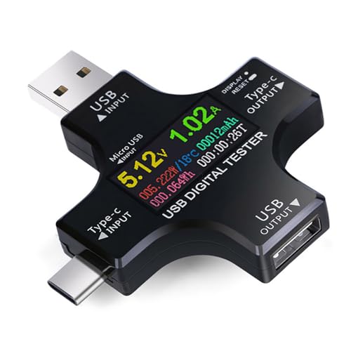 SagaSave USB Tester, USB Voltmeter Amperemeter, USB LCD Display Spannung Multimeter, Leistungsmesser, Kapazität Spannung Strom Strom Ladegerät Detektor von SagaSave