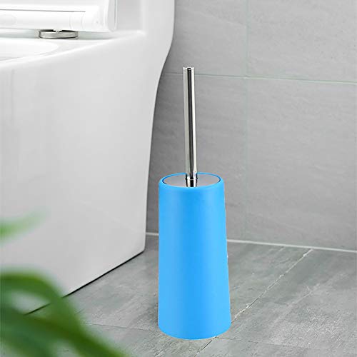 SagaSave WC-Bürste mit Halter, freistehende WC-Bürsten, geschlossenes Versteck-Design, Klobürste, 37 cm x 10,5 cm, blau von SagaSave