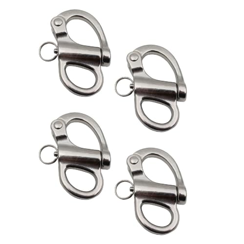Schnappschäkel, 35 mm, Edelstahl, Schnellspanner, fester Schnappanker, Takelage, multifunktionaler Schnappschäkel für Segelboot, Yacht, Boot, 4 Stück von SagaSave