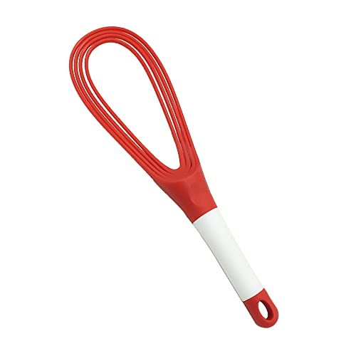 29 cm Twist Schneebesen, Kunststoff, flacher Ballon, Schneebesen, dicker Draht, Eieraufschäumer, Schlägel zum Kochen, Mischen, Schneebesen, Rühren, Rot von SagaSave