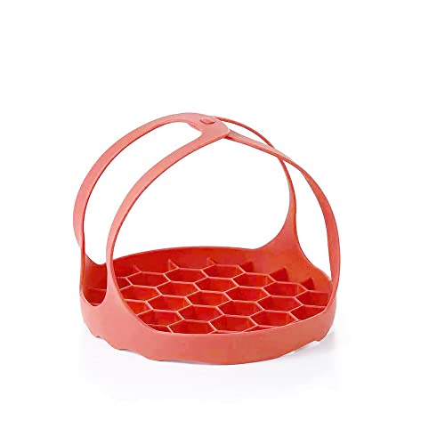 Schnellkochtopf Sling Silikon Backgeschirr Sling Verbrühschutz Backgeschirr Heber Dampfgargestell für 6 Qt/8 Qt Instant Töpfe und Mehrzwecktöpfe (rot) von SagaSave