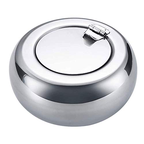 Silber Aschenbecher, Edelstahl Tabletop Aschenbecher mit Deckel, Zigarette Aschenbecher für den Innen- oder Außenbereich Desktop Aschenbecher für Home von SagaSave