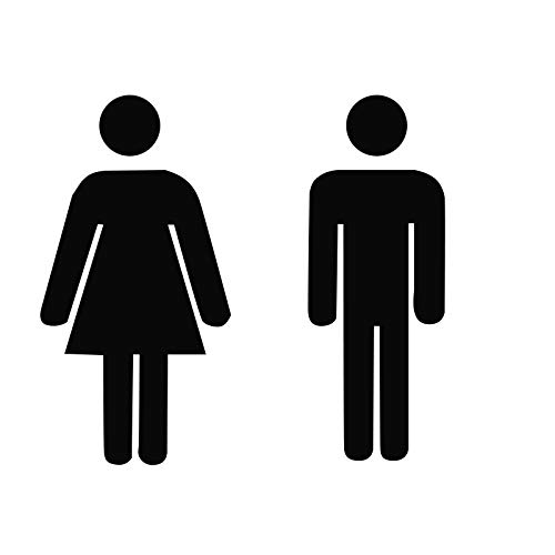 Toilettenschild, selbstklebende WC-Beschilderung für Männer und Frauen, Acryl-Aufkleber, Toilettensymbol, Toilettentürschilder, Wandaufkleber für Hotel, Geschäft, Parkplatz (schwarz) von SagaSave