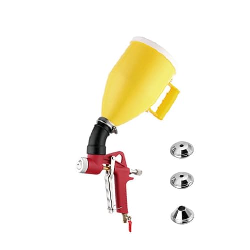 Trockenbau-Textur-Spritzpistole, 3-Liter-Luft-Trichter-Spritzpistole, Texturwerkzeug mit 4/6/8 mm Düsen für Decken-Wandputzer, Ellenbogen, Gelb Trockenbau-Textur-Spritzpistole, 3-Liter-Luft-Trichter-Spritzpistole, Texturwerkzeug mit 4/6/8 mm Düsen für Decken-Wandputzer, Ellenbogen, Gelb von SagaSave