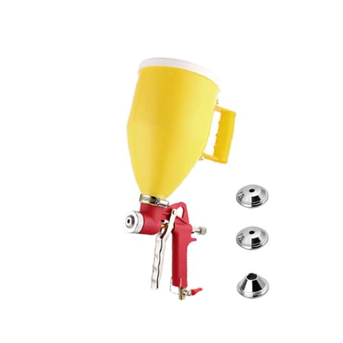 Trockenbau-Textur-Spritzpistole, 3-Liter-Luft-Trichter-Spritzpistole, Texturwerkzeug mit 4/6/8 mm Düsen für Decken-Wandputzer, Gelb Trockenbau-Textur-Spritzpistole, 3-Liter-Luft-Trichter-Spritzpistole, Texturwerkzeug mit 4/6/8 mm Düsen für Decken-Wandputzer, Gelb von SagaSave