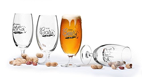 Sagaform 5017327 Club Biergläser Geschenkset, Glas, transparent, 17.5 x 6 x 17.5 cm, 4 Einheiten von Sagaform