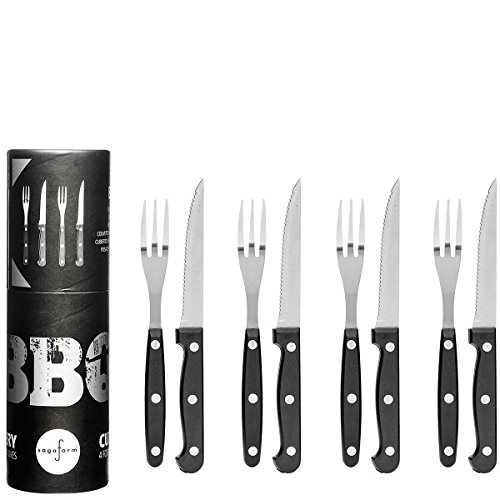 Sagaform BBQ Besteck, Edelstahl/Kunststoff, schwarz, 22x2x1 cm, 8-Einheiten von Sagaform