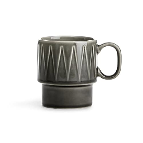 Sagaform Coffee & More Kaffeebecher 2-teilig aus Steinzeug in der Farbe Grau 25cl, Maße: 12cm x 8cm x 9cm, 5018371 von Sagaform