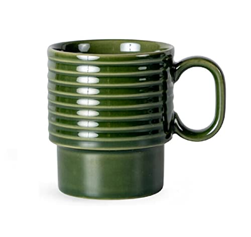 Sagaform Coffee & More Kaffeebecher 2-teilig aus Steinzeug in der Farbe Grün 25cl, Maße: 12cm x 8cm x 9cm, 5018370 von Sagaform