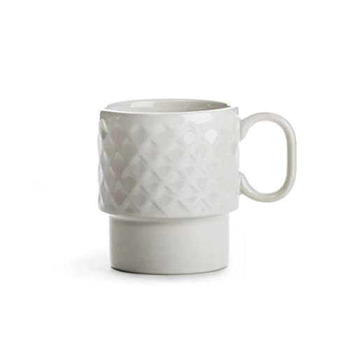 Sagaform Coffee & More Kaffeebecher 2-teilig aus Steinzeug in der Farbe Weiß 25cl, Maße: 12cm x 8cm x 9cm, 5018369 von Sagaform