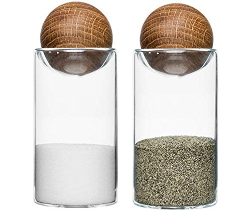 Sagaform Salz-und Pfefferstreuer, Glas, braun/transparent, 4.8x4.8x11.5 cm, 2-Einheiten von Sagaform