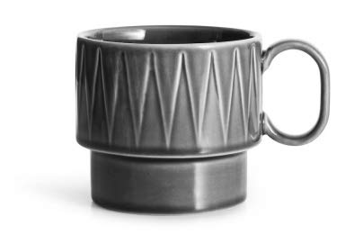 Sagaform Teebecher 400 ml, Coffee&More Kollektion, Farbe Grau, aus Steingut, Höhe 9 cm, Durchmesser 10 cm von Sagaform