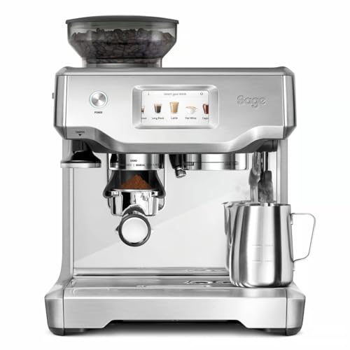 Sage - The Barista Touch - Manuelle Stopfung Bohnenkaffeemaschine mit automatischem Milchaufschäumer, Gebürsteter Edelstahl von Sage