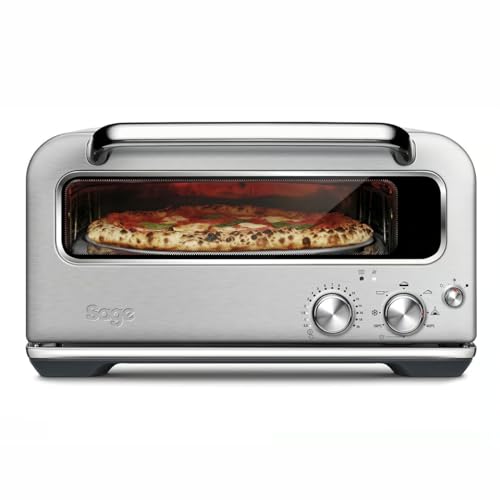 Sage - The Smart Oven Pizzaiolo - Pizzaofen - Backofenleistung für Holzofenpizza, Gebürsteter Edelstahl von Sage