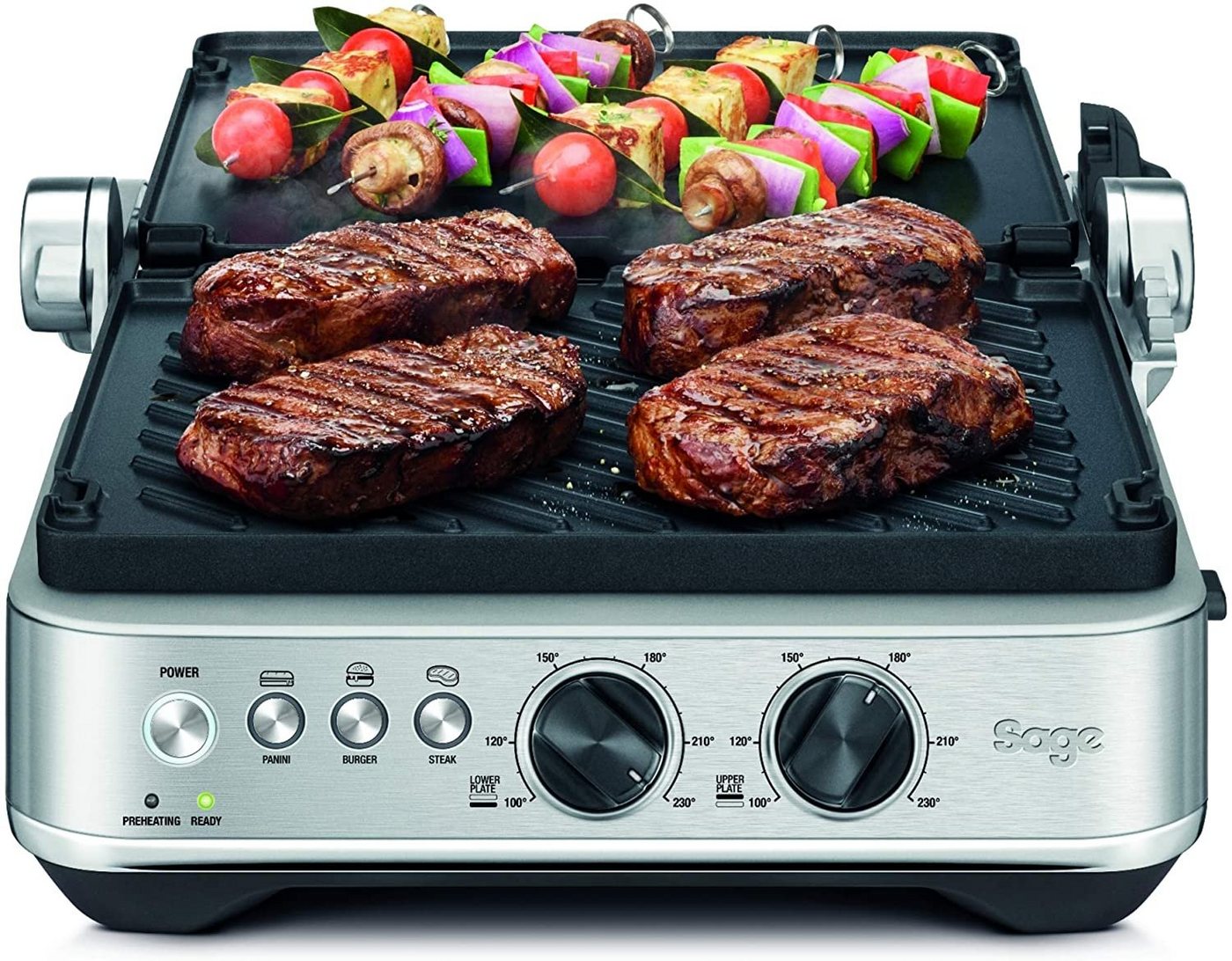 Sage Kontaktgrill The BBQ & Press Kon­takt­grill edelstahl von Sage