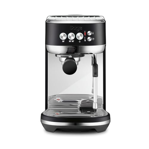 Sage - The Bambino Plus - Kompakte Kaffeemaschine mit automatischem Milchaufschäumer - 9 Bar, 1,9 l Wassertank - Siebträgermaschine - 3 Einstellungen für Textur & Temperatur - Schwarzer Trüffel von Sage