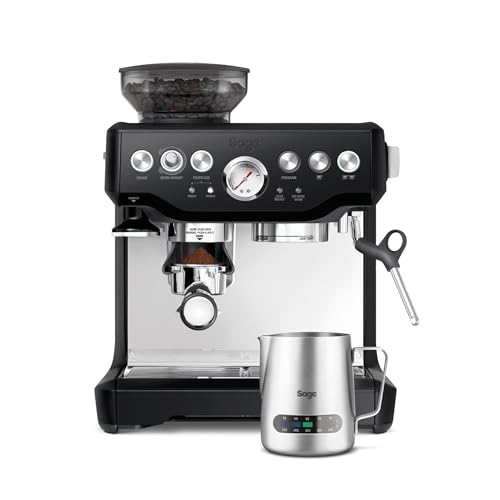 Sage - The Barista Express - Kaffeemaschine mit manuellem Milchaufschäumer & integriertem Mahlwerk - 16 Mahlgradeinstellungen, automatisches Mahlen, individueller Milchschaum - Schwarzer Trüffel von Sage