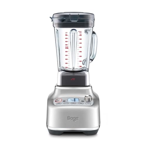 Sage - The Super Q - Standmixer - Ultrastark, Schnell, Leise, 5 One-Touch-Programme, 12 Geschwindigkeiten, 1520 W, 2 L Behälter - Smoothies, Suppen, Pulse - Inkl. Trinkbehälter - Gebürsteter Edelstahl von Sage