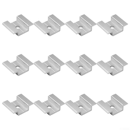 12 x Solarmodul-Montageklammern, breite Photovoltaik-Unterstützung, Mittelspannung, Aluminium-Legierung, Block für sicheres Solarmodul-System, Dachmontage-Kit Hardware (12 Stück) von SageFurned