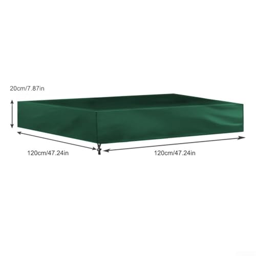 210D wasserdichte Abdeckung für quadratische Sandkästen, sorgt für sichere und saubere Spielbereiche (grün 120 x 120) von SageFurned