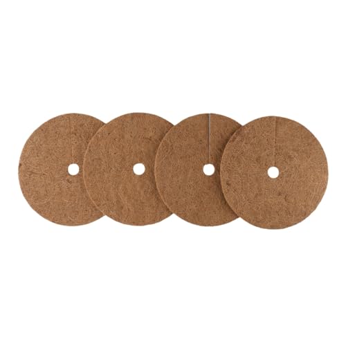 4 Mulchpads aus Kokosnussschalen zur Unterstützung der Pflanzengesundheit, Feuchtigkeitsspeicherung und Unterdrückung (25 cm) von SageFurned