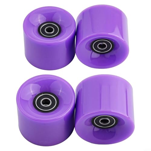 4 Stück 60 x 45 mm 78A Skateboard Longboard Rollen ABEC-9 Kugellager Abstandshalter Set Straßenräder für Skateboards Skateboard Rad PU (lila) von SageFurned