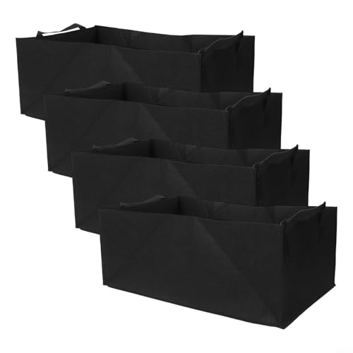 4 Stück rechteckige Filz-Pflanztasche, Vlies-Gemüse-Pflanzen-Wachstumsbeutel, dicke und schöne Pflanzbeutel, für den Außenbereich, Garten, Blumen, Gemüse (50 x 30 x 20) von SageFurned
