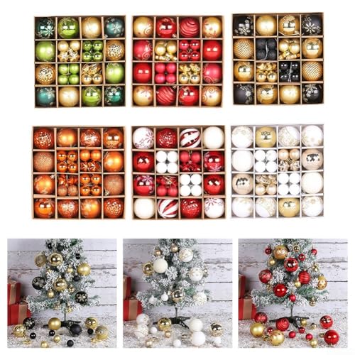 44-teiliges Weihnachtsbaumschmuck-Set für Herbst-Halloween-Dekoration, bruchsichere Weihnachtskugel-Ornamente, hängende Dekoration für Weihnachtsfeier (A) von SageFurned