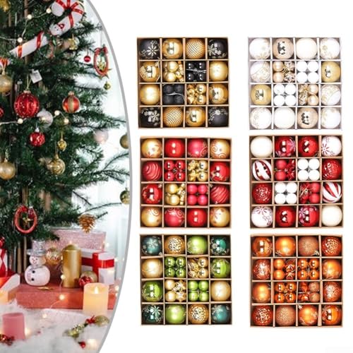 44-teiliges Weihnachtsbaumschmuck-Set für Herbst-Halloween-Dekoration, bruchsichere Weihnachtskugel-Ornamente, hängende Dekoration für Weihnachtsfeier (D) von SageFurned