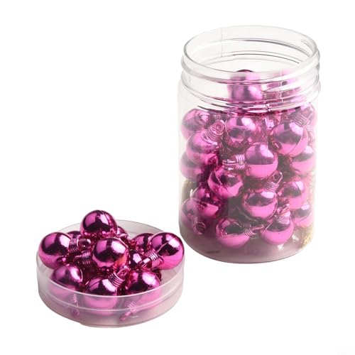 48 Stück Weihnachtskugeln Dekoration bruchsichere Weihnachtsbaumkugeln Mini Weihnachten hängende Kugel für Urlaub Hochzeit Party Dekoration (Rose Red) von SageFurned