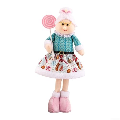 Charmante Stretch-Schneemann-Figur, Ornamente für Urlaub, Zuhause, Büro, festliche Weihnachtsdekoration, weicher Stoff, Fensterbank, Schreibtisch, Bücherregal, Display (Oma) von SageFurned