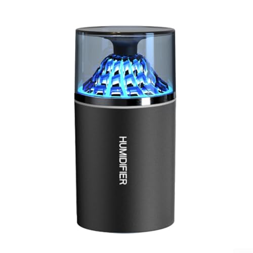Desktop Aromatherapie Luftbefeuchter Auto Büro Spray Mist Maker mit LED-Licht 350ml Kapazität Tragbares Design (schwarz) von SageFurned