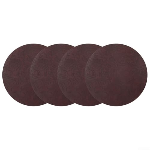 Doppelseitiges Tischset, Blumenmuster, 4 Stück, hitzebeständig und pflegeleicht, stilvolles Esstisch-Zubehör (dunkelbraun) von SageFurned