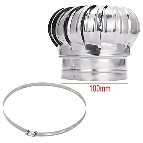 Edelstahl Schornsteinhaube, drehbare Windkappe, Lüftungsabdeckung, für Rauchrohre Luftabsaugung, mit Anti-Downdraught Design (Ø100mm) von SageFurned