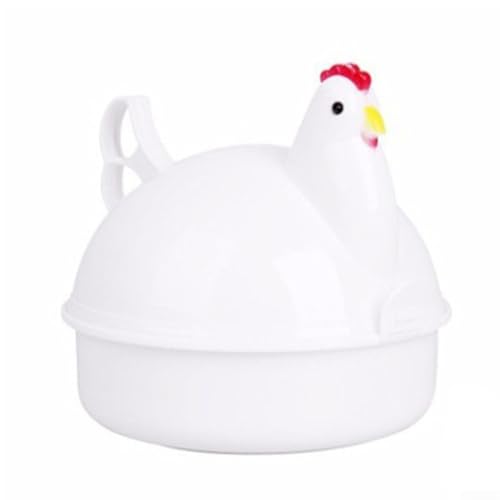 Eier-Dampfgarer in Hühnerform, für 4 Eier, multifunktional, Küchenhelfer mit Wasserauffangschale für Mikrowellen Eier-Dampfgarer in Hühnerform, für 4 Eier, multifunktional, Küchenhelfer mit Wasserauffangschale für Mikrowellen von SageFurned
