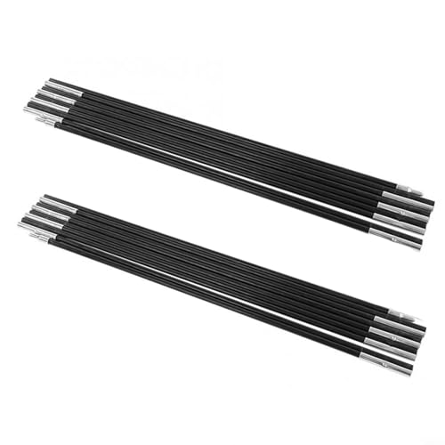 Fiberglas-Campingzelt-Stützstangen, Outdoor-Ersatzrahmen-Set, zusammenklappbare Markisenstange für Stangen mit elastischer Schnur innen, für Einzel-, Doppel-, 3-4-Personen-Zelt, schwarz (390) von SageFurned