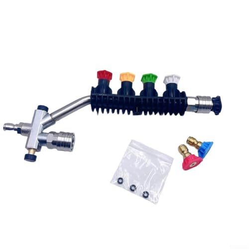 Hochdruckreiniger-Verlängerungsstab, Power-Washer-Zauberstab-Verlängerung, Schaumstoff-Doppelanschluss-Zubehör, mit 6,35 mm Schnellverbindungs-Sprühdüsen, mit 30-Grad-gebogenem Design, für Dach- und von SageFurned