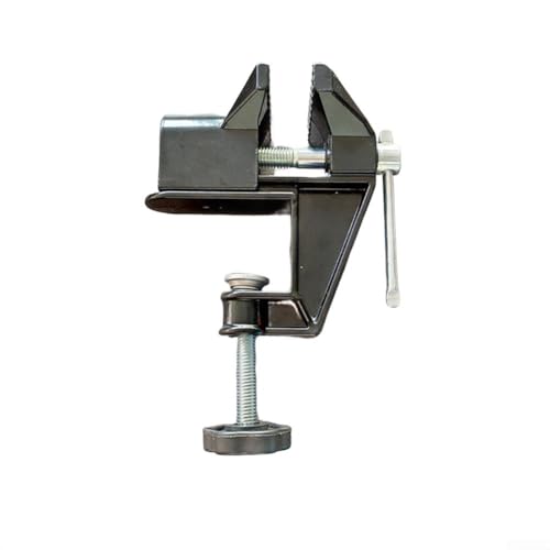 Mini-Bank-Schraubstock, Aluminiumlegierung, Stahlguss, verstellbare Klemme, tragbar für Schmuckherstellung, Holzbearbeitung, Handwerk, Elektronik, kompaktes Werkstattwerkzeug (schwarz) von SageFurned