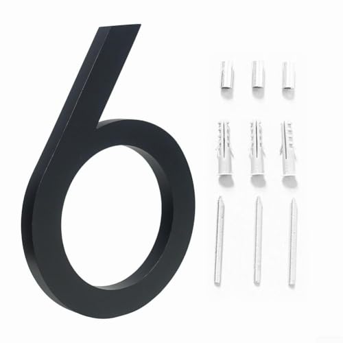 Modernes Design, Aluminium, schwimmende Hausnummern, geeignet für verschiedene Montageflächen, 6 Stück Modernes Design, Aluminium, schwimmende Hausnummern, geeignet für verschiedene Montageflächen, 6 Stück von SageFurned