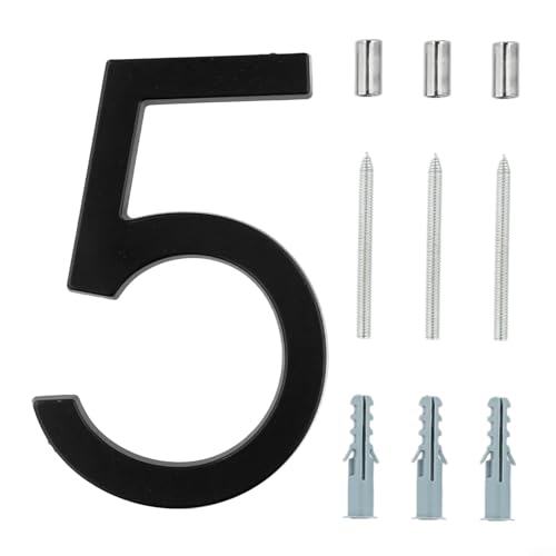 Modernes Design, Aluminium, schwimmende Hausnummern, geeignet für verschiedene Montageflächen (5) von SageFurned