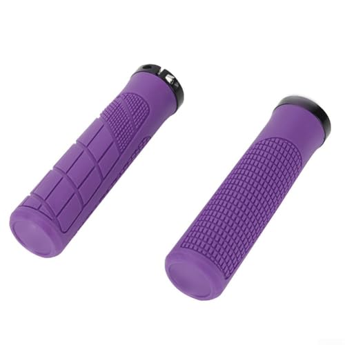 Mountain For Bike Lenkergriffe für MTB Gummigriffe Ergonomische Verriegelung On Anti-Rutsch Stoßdämpfend Radfahren Komfort Griffe 135 mm Hohe Dichte Rot (Lila) von SageFurned