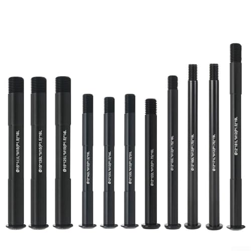 Mountainbike-Schnellspanner, Vorderrad-Hinterradnabenspieß, Ersatz 12 mm 15 mm, kompatibel mit 122–181L P1.5 P1.75 Aluminiumlegierung, schwarz (Φ12 x 130 L x M12 (Φ12 x 135 L x M12 (P1,5) x 20 L) von SageFurned