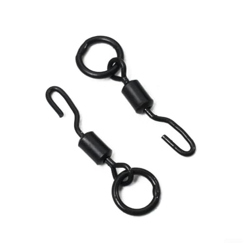Ronnie Rigs Spinner Wirbel 100 Stück, Hochleistungs-Schnellwechselwirbel zum Karpfenangeln, mattschwarze Blendschutz-Beschichtung (100 Stück) von SageFurned