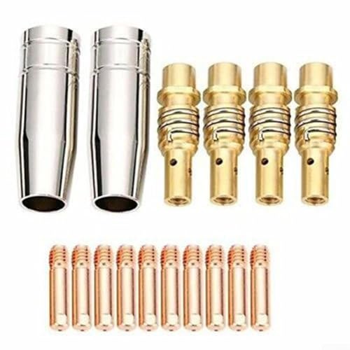 SageFurned 15AK MIG Schweißkontaktspitzen-Set, 16-teiliges Set, 0,6–1,2 mm, Düsenhalter für Rilon, Riland, Jasic, Mitech, Chiry, UNT Krpton (0,8 mm) von SageFurned