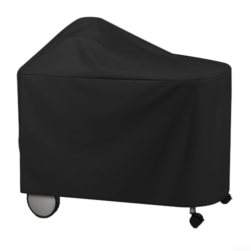 SageFurned BBQ Grill Cover Waterproof Heavy Duty 48.5x25.5x39.8 Inches Oxford Fabric Barbecue Protection Cover with Adjustable Straps UV Dust Rain Shield for Kettle Grills Black(210D) von SageFurned